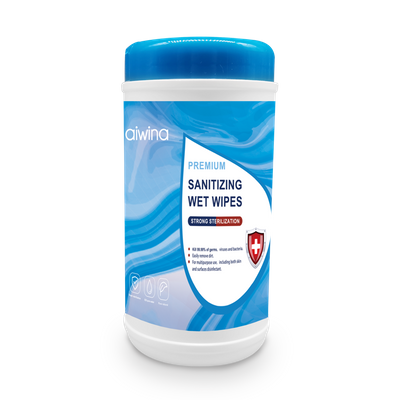 Sanitizing Wet Wipes 120 pcs canister packing 75% Alcohol