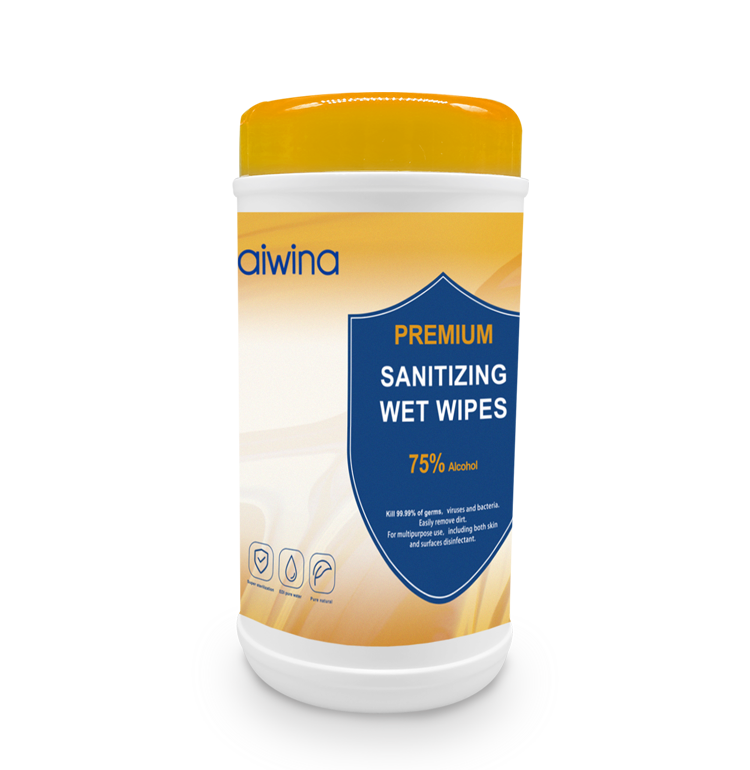 Sanitizing Wet Wipes 100 pcs canister packing 75% Alcohol